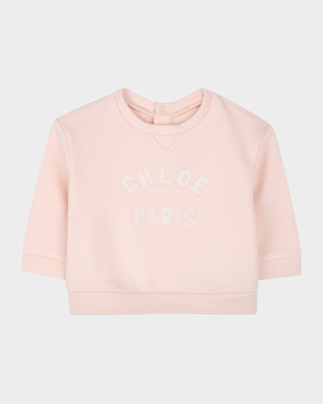 Girl's Logo Embroidered Cotton Sweatshirt, Size 12M-